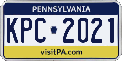 PA license plate KPC2021