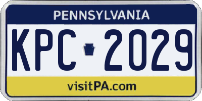 PA license plate KPC2029