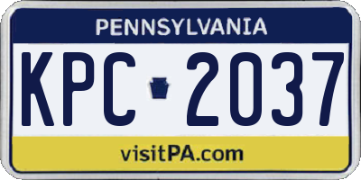 PA license plate KPC2037