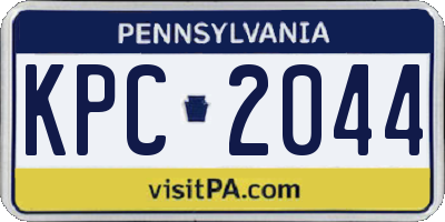 PA license plate KPC2044