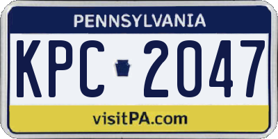 PA license plate KPC2047