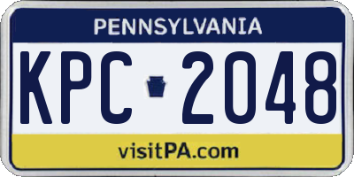 PA license plate KPC2048