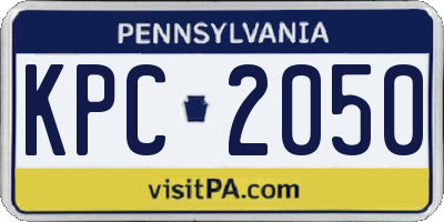 PA license plate KPC2050