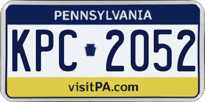 PA license plate KPC2052
