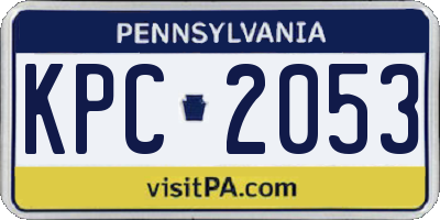PA license plate KPC2053