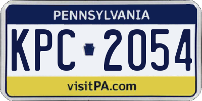 PA license plate KPC2054