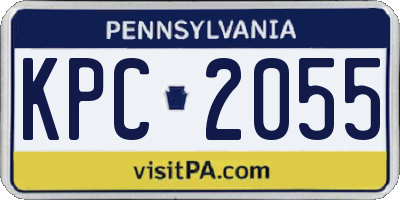 PA license plate KPC2055