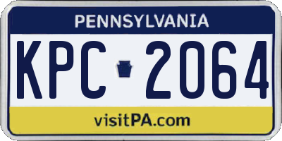 PA license plate KPC2064