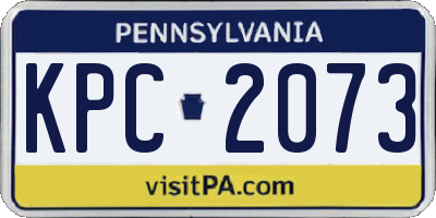PA license plate KPC2073