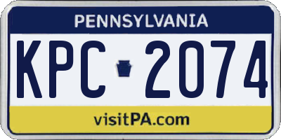 PA license plate KPC2074