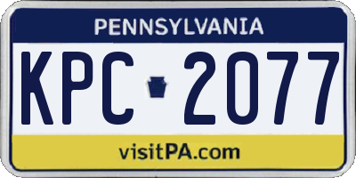 PA license plate KPC2077
