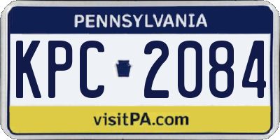 PA license plate KPC2084
