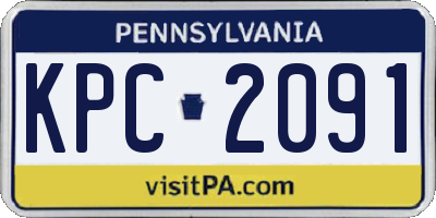 PA license plate KPC2091