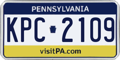 PA license plate KPC2109