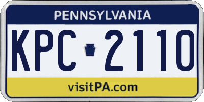 PA license plate KPC2110