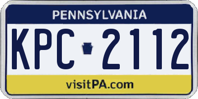 PA license plate KPC2112