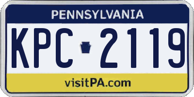PA license plate KPC2119
