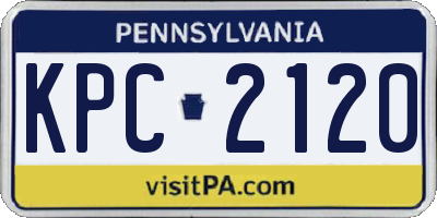 PA license plate KPC2120