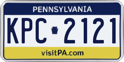 PA license plate KPC2121
