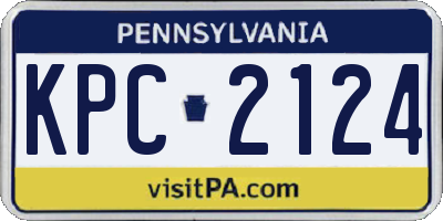 PA license plate KPC2124