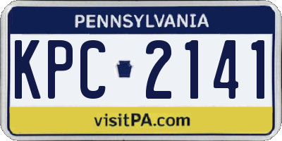 PA license plate KPC2141