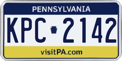 PA license plate KPC2142