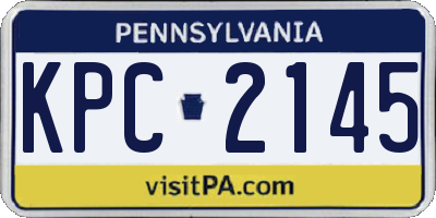 PA license plate KPC2145