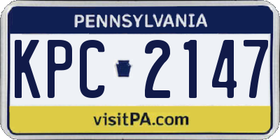PA license plate KPC2147