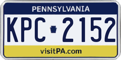 PA license plate KPC2152