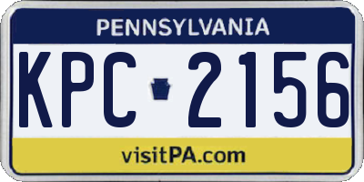 PA license plate KPC2156
