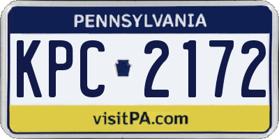PA license plate KPC2172