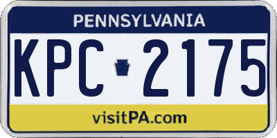 PA license plate KPC2175