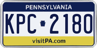 PA license plate KPC2180