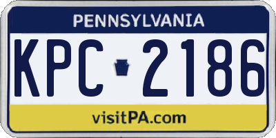 PA license plate KPC2186