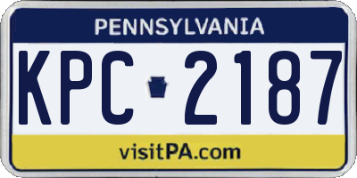 PA license plate KPC2187