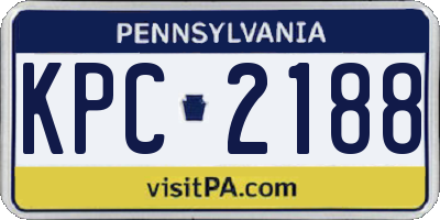 PA license plate KPC2188