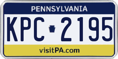 PA license plate KPC2195