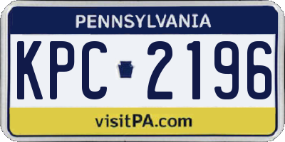 PA license plate KPC2196