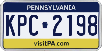 PA license plate KPC2198