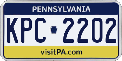 PA license plate KPC2202