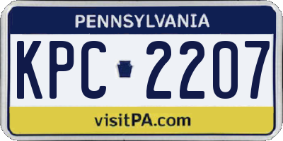 PA license plate KPC2207