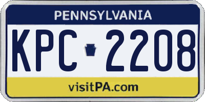 PA license plate KPC2208