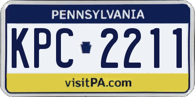 PA license plate KPC2211
