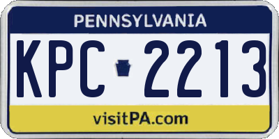 PA license plate KPC2213