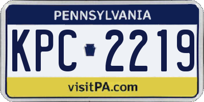 PA license plate KPC2219