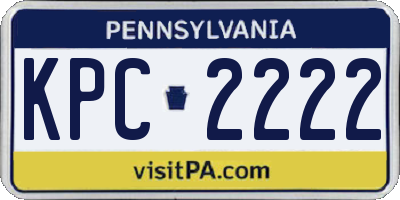 PA license plate KPC2222
