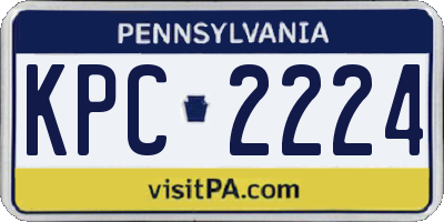 PA license plate KPC2224