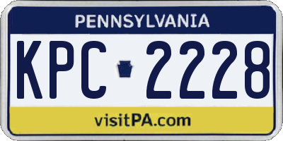PA license plate KPC2228