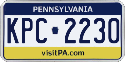PA license plate KPC2230