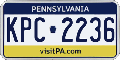 PA license plate KPC2236